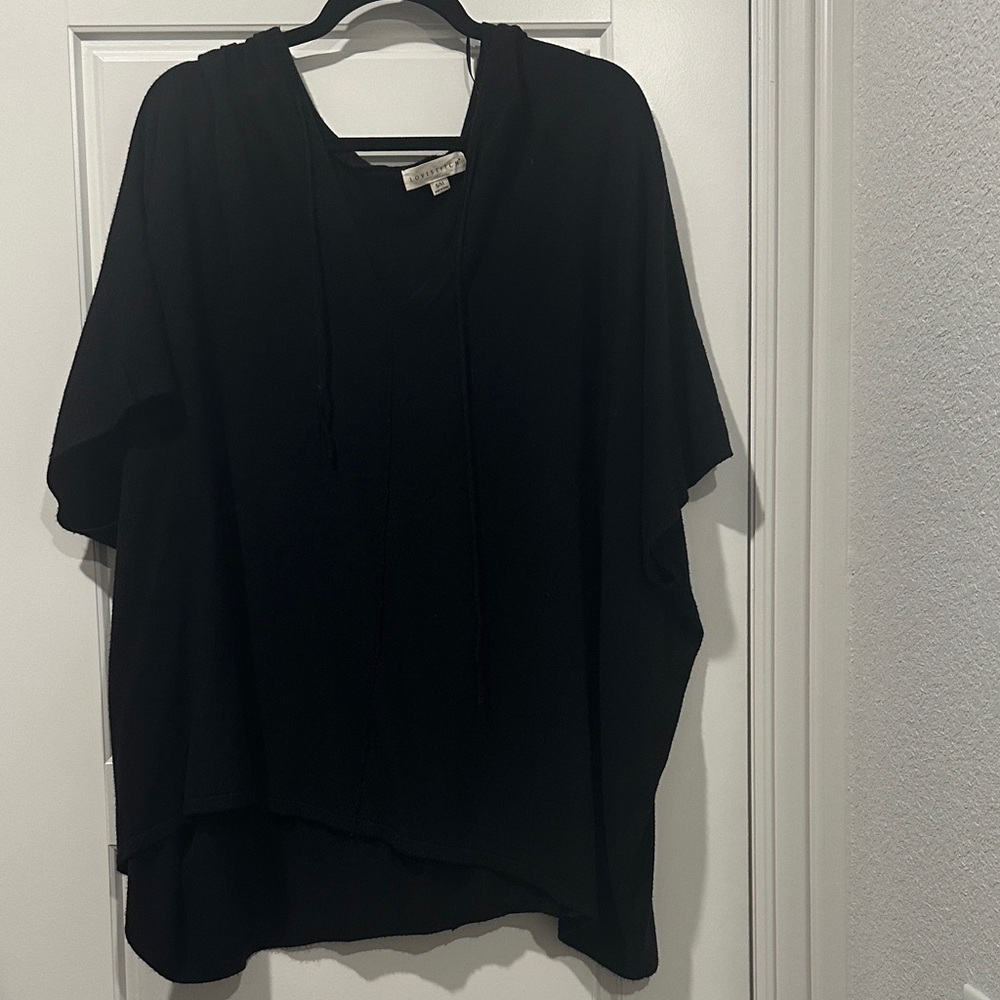 Lovestitch Black Hooded poncho Sweatshirt